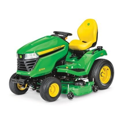 Tondeuse autoportée X584 vue avant avec carter 122 cm et moteur Kawasaki