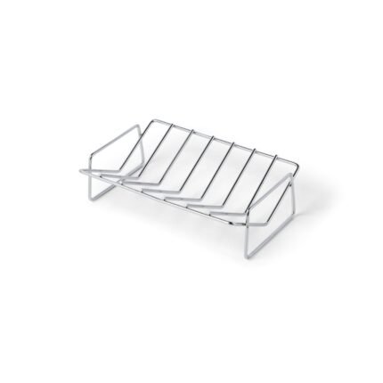 Support Côtes levées BBQ moyennes en acier inoxydable pour cuisson verticale et gain de place
