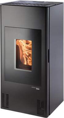 Poêle à granulés HSP 4 PARMA noir brillant avec système MULTIAIR et trémie 32 kg