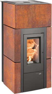 Poêle HSP 6 RUEDA C PGI patine anthracite rougeâtre avec Wi‑Fi intégré
