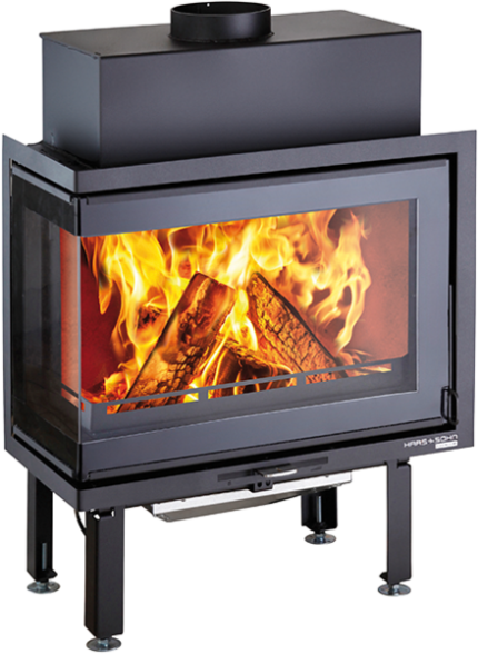 Insert SKARA d'angle vitre extérieure gauche béton noir - vue produit